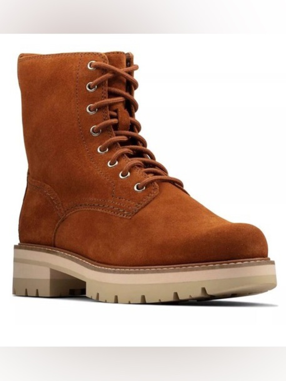 *NWOT* Clarks Women’s Dark Tan Suede Orianna Hi lace-up boots, Size 6.5
